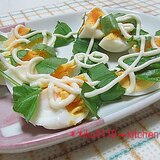 ゆでたまごとバジル葉の簡単サラダ